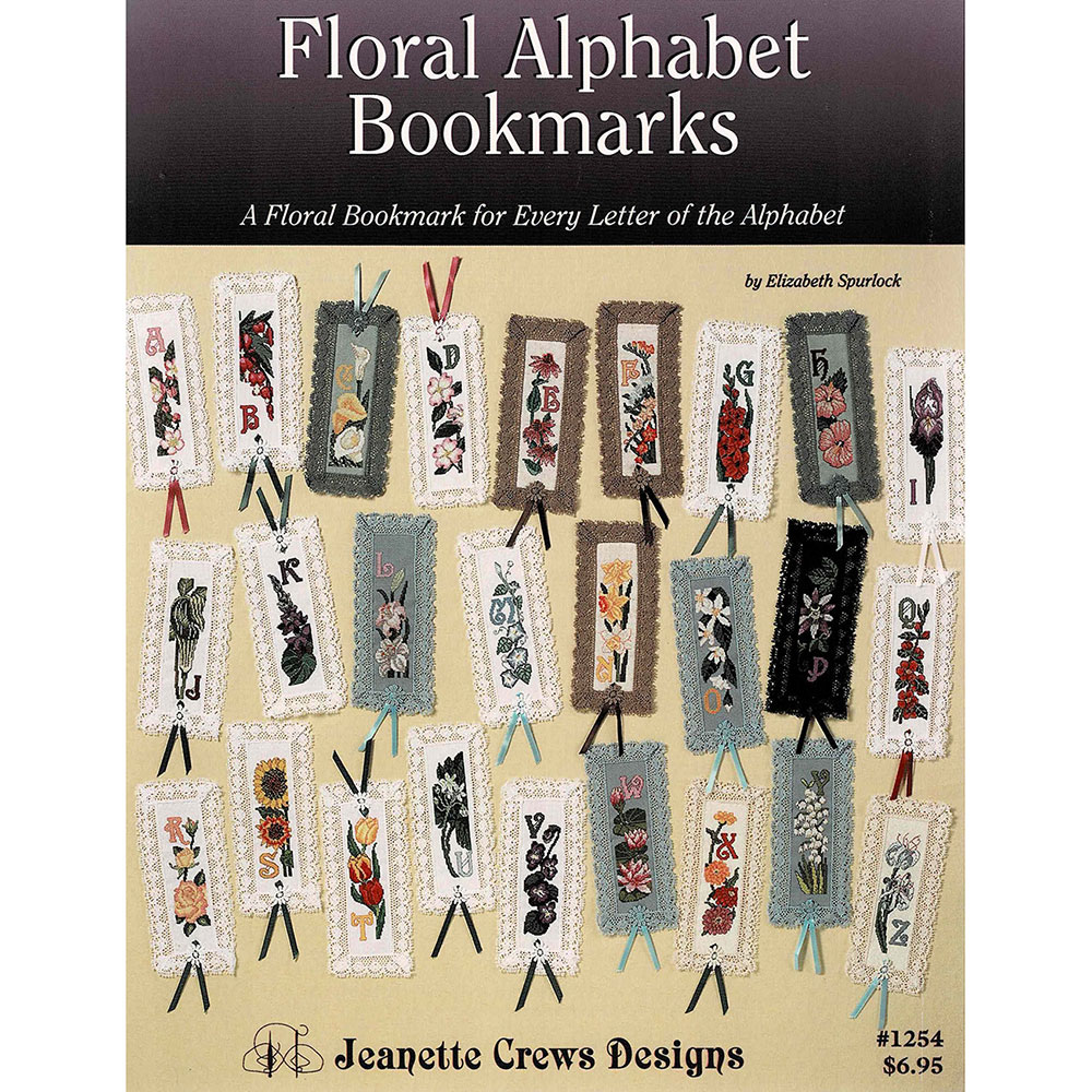 십자수도안책 Jeanette/ FLORAL ALPHABET BOOKMARKS-1254