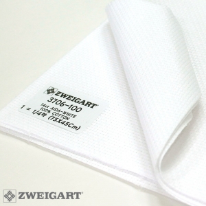 쯔바이 자수원단 14카운트-AIDA-WHITE/3706-100(150Cm폭)