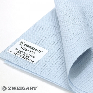 쯔바이 자수원단 14카운트-AIDA-LIGHT BLUE/3706-503