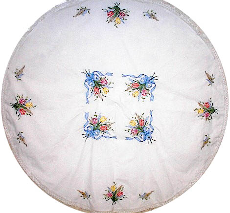 십자수 완성품 식탁보-원형-TULIP/2328