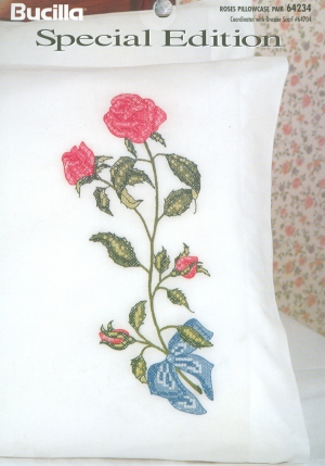 외국 십자수패키지 Bucilla 실없는/베개커버-ROSES-64234