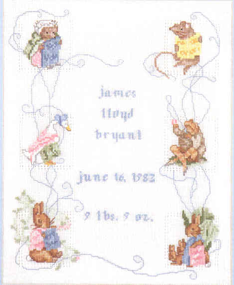 십자수도안책 Green Apple/ BEATRIX POTTER BIRTH SAMPLER I-550