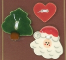 MillHill 세라믹버튼단추/ 86006(종합) Santa Face+Christmas Tree+Red Heart