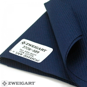 쯔바이 자수원단 14카운트-AIDA-NAVY/3706-589