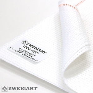 쯔바이 자수원단 8카운트-AIDA-WHITE/1006-100