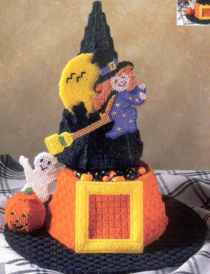 외국 십자수패키지 Bucilla/ 플래스틱 WITCHS HAT CANDY DISH-6158