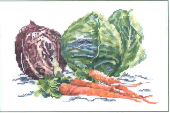 십자수도안책 Green Apple/ CABBAGE AND CARROTS-673(CHART PACK)