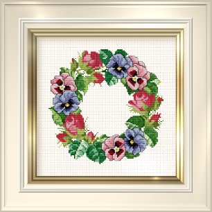 십자수도안책 Ellen Maurer/ VIOLA WREATH-008