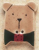 MillHill 세라믹버튼단추/ 43002 Brown Teddy Bear with Red Bow