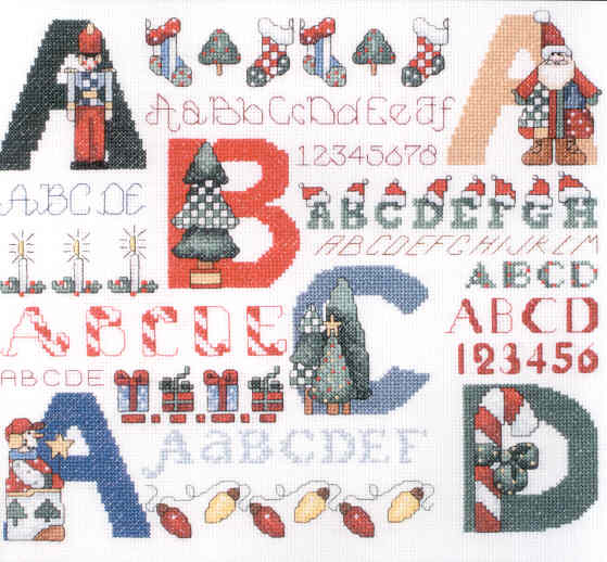 십자수도안책 Jeanette/ CHRISTMAS ALPHABETS AND BORDERS-22163