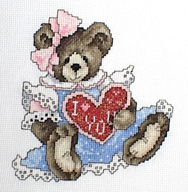 십자수 완성작품(원단상태)-FEBRUARY BEAR/6611