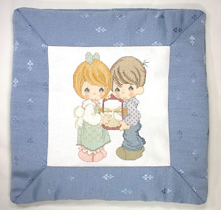 십자수 완성품 쿠션-TOGETHER 하늘/6954