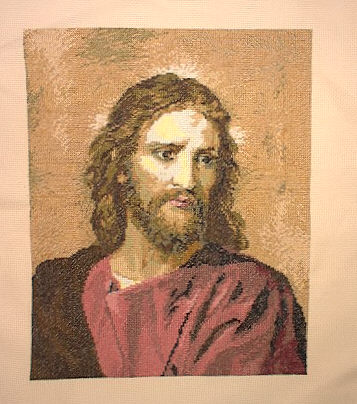 십자수 완성작품(원단상태)-JESUS CHRIST/7009