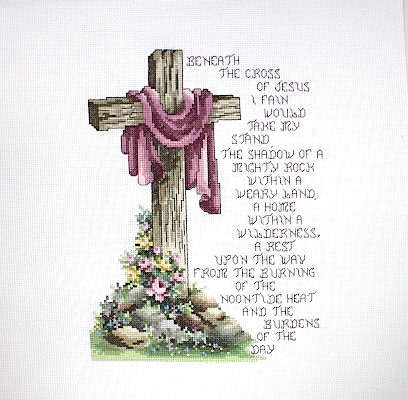 십자수 완성작품(원단상태)-CROSS OF JESUS/7010