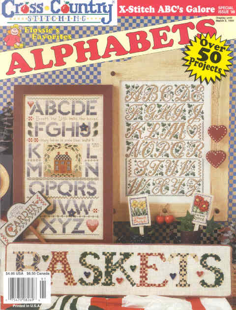 십자수잡지 CROSS COUNTRY STITCHING-ALPHABETS-1999 MARCH