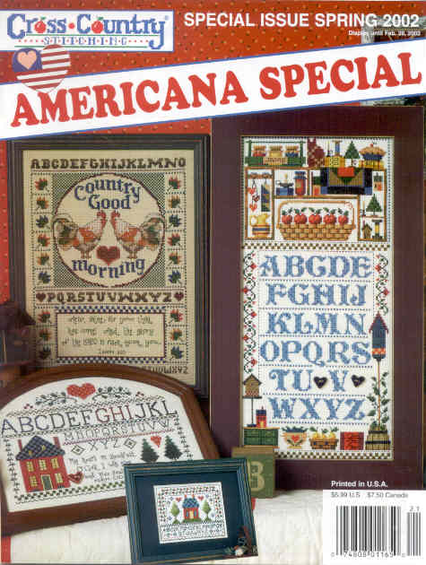 십자수잡지 CROSS COUNTRY STITCHING-ALPHABETS-2002 SPRING