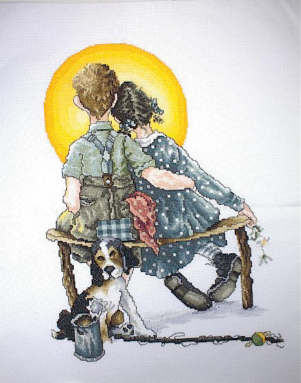 십자수 완성작품(원단상태)-SUNSET/7179