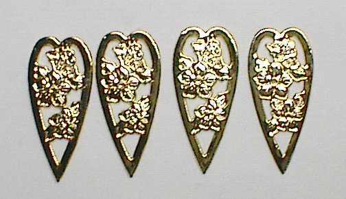 장식-하트-무궁화(금속)/7358(4개세트)