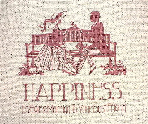 십자수 완성작품(원단상태)-HAPPINESS/7434