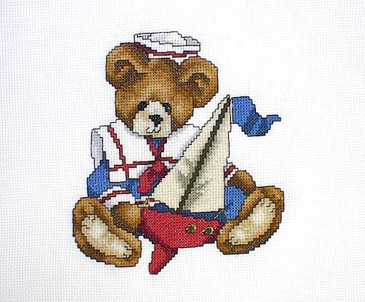 십자수 완성작품(원단상태)-JUNE BEAR/7438