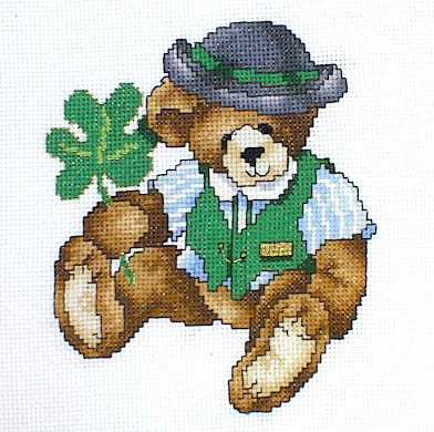 십자수 완성작품(원단상태)-MARCH BEAR/7442