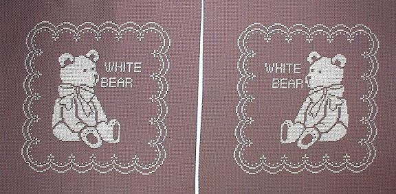 십자수 완성작품(원단상태)-WHITE BEAR(오른쪽)/7455