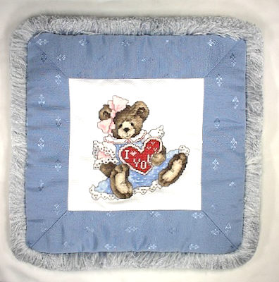 십자수 완성품 쿠션-FEBRUARY BEAR/7500