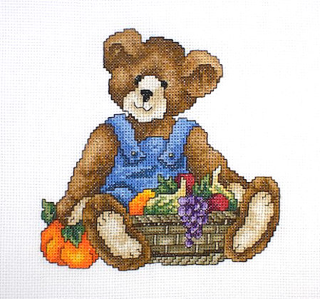십자수 완성작품(원단상태)-NOVEMBER BEAR/7523