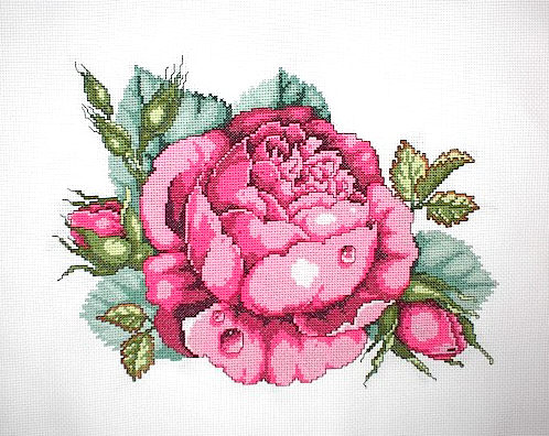 십자수 완성작품(원단상태)-ULTIMATE ROSE/7613