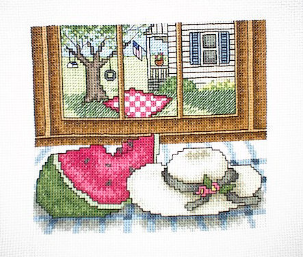 십자수 완성작품(원단상태)-SEASONAL SCENES(여름)/8784