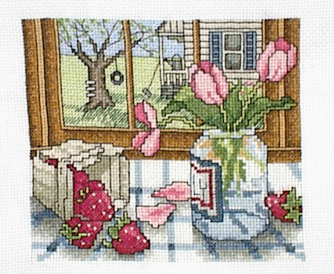 십자수 완성작품(원단상태)-SEASONAL SCENES(봄)/8786