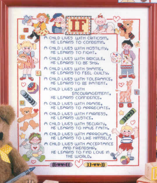 십자수도안책 Leisure Arts/ IF A CHILD LIVES WITH(아이들을 위한 명언)-3213