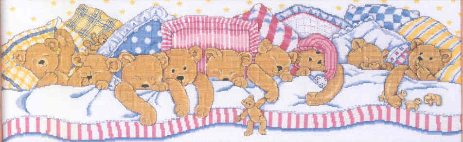 외국 십자수패키지 Design Works/ BEDTIME BEARS-9696