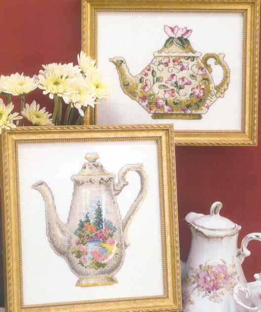 십자수도안책 Just Cross/ FLORAL TEAPOTS TWO-MG06
