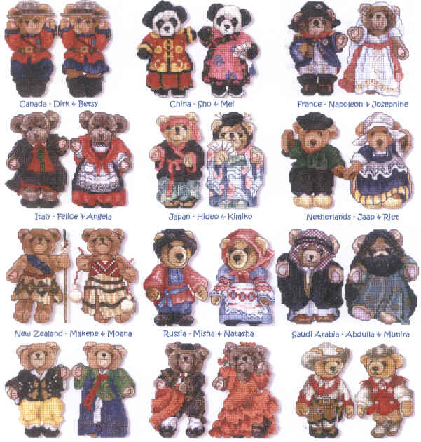 십자수도안책 Vermillion/ INTERNATIONAL BEARS I-705(CHART PACK)