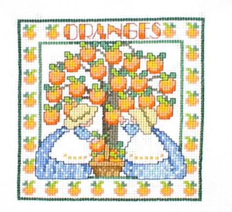 십자수 완성작품(원단상태)-ORANGE HARVEST/9189