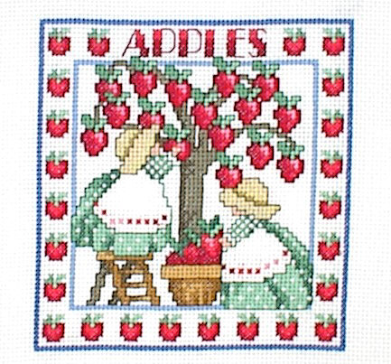십자수 완성작품(원단상태)-APPLE HARVEST/9190