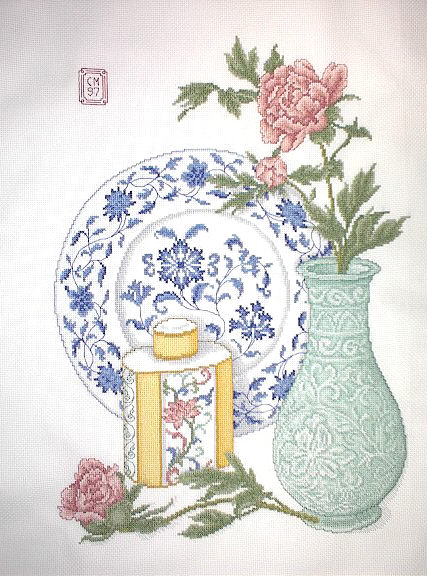 십자수 완성작품(원단상태)-EASTERN TREASURES/9202