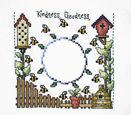 십자수 완성작품(원단상태)-시계-꿀벌/9483