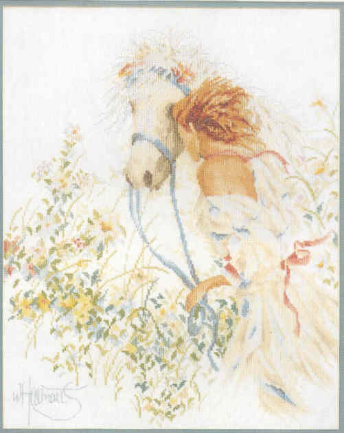 외국 십자수패키지 Lanarte/HORSE & FLOWERS-0007952(33829)