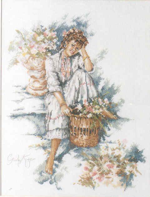 외국 십자수패키지 Lanarte/FLOWER GIRL-33870