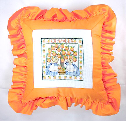 십자수 완성품 쿠션-ORANGE HARVEST/9850
