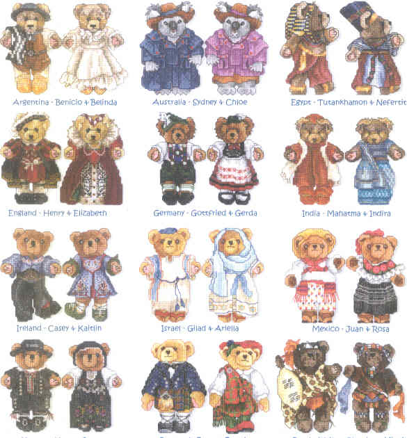 십자수도안책 Vermillion/ INTERNATIONAL BEARS II-714(CHART PACK)