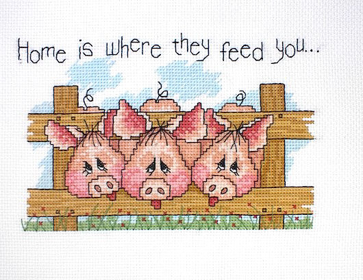 십자수 완성작품(원단상태)-HOME IS WHERE THEY FEED YOU/9910