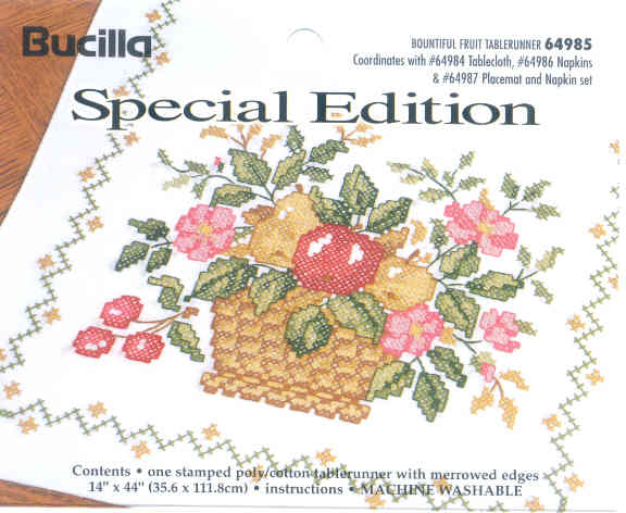 외국 십자수패키지 Bucilla 실없는/테이블러너 BOUNTIFUL FRUIT-64985