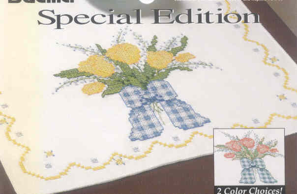 외국 십자수패키지 Bucilla 실없는/테이블러너 TULIP-64690