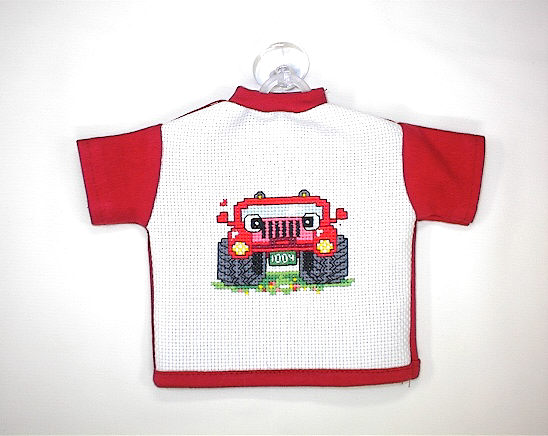 십자수 완성품 걸이장식, 잠시주차-T셔츠-왕바퀴/10177