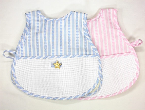 턱받이-골드별단추-하늘/10179