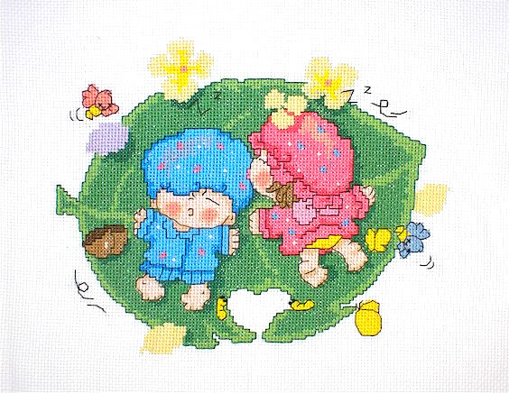 십자수 완성작품(원단상태)-쿠션용-푸른꿈/10285