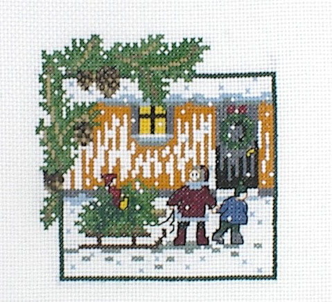 십자수 완성작품(원단상태)-DECEMBER/10498